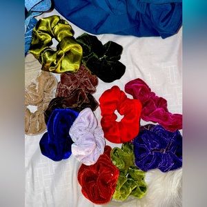13 scrunchies from Amazon. Multicolor
